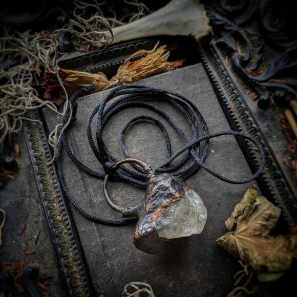 Electroformed Rutilated Quartz Pendant - Picture 3 of 7